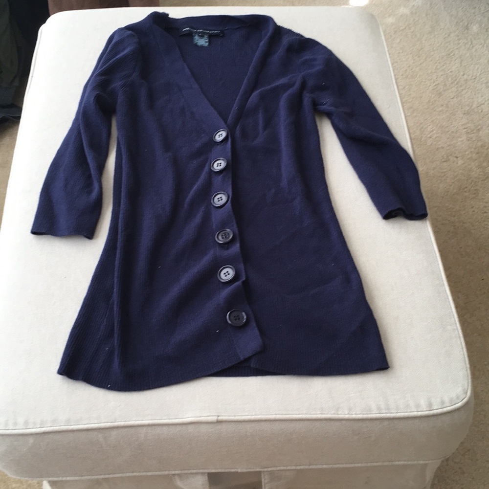 French connection blue 3/4 length cardigan